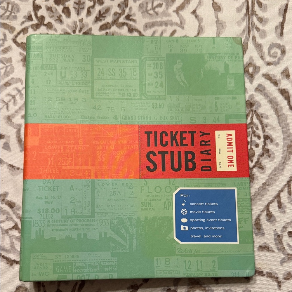 Chronicle Books Ticket Stub Diary - Green and Orange